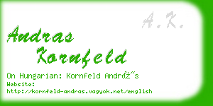 andras kornfeld business card